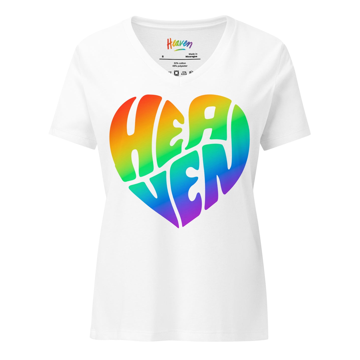 Rainbow Heart - Women’s Relaxed V-Neck T-Shirt